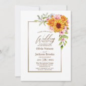 Sonnenblume Rosa Blumenzwiebelempfang Einladung (Vorderseite)