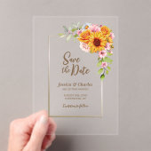 Sonnenblume Rosa Blütenblume Hochzeit speichern Da Acryleinladungen (Insitu (Handheld))
