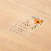 Sonnenblume Rosa Blütenblume Hochzeit speichern Da Acryleinladungen (Ablage )