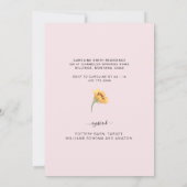 Sonnenblume Rosa Blütenburlap Rustikales Brautpart Einladung (Rückseite)