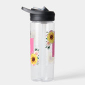 Sonnenblume Rosa Botanische Wasserfarbe Mit Monogr Trinkflasche (Rechts)