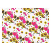 Sonnenblume Rosa Herz Tablette Tischdecke (Vorderseite (Horizontal))