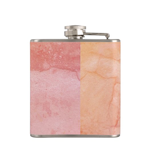 Sonnenblume Rosa Marmor Rote Script Typografie Fla Flachmann (Rückseite)