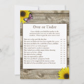 Sonnenblume Rosa Schmetterling über oder unter Bab Einladung (Vorderseite)