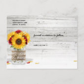 Sonnenblume Rose Burgundy Lace Rustikal Save the D Postkarte (Rückseite)