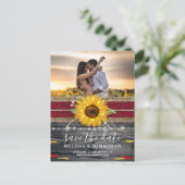 Sonnenblume Rose Burgundy Lace Rustikal Save the D Postkarte (Stehend Vorderseite)