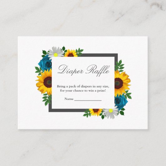 Sonnenblume Rose Daisy Floral Baby Dusche Begleitkarte (Vorderseite)