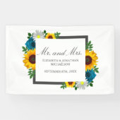 Sonnenblume Rose Daisy Floral Wedding Banner (Horizontal)