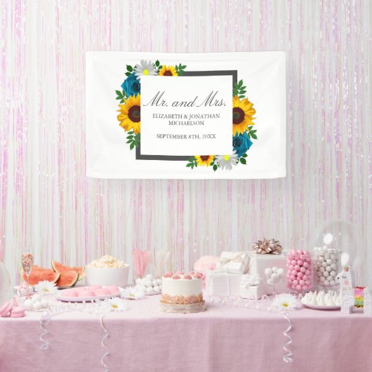 Sonnenblume Rose Daisy Floral Wedding Banner (Party)