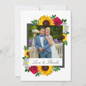 Sonnenblume Rose Daisy Floral Wedding Dankeskarte (Vorderseite)