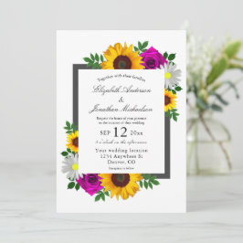 Sonnenblume Rose Daisy Floral Wedding Einladung