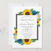 Sonnenblume Rose Daisy Floral Wedding Einladung (Vorderseite)