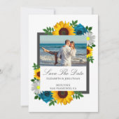 Sonnenblume Rose Daisy Floral Wedding Save The Date (Vorderseite)