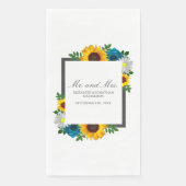 Sonnenblume Rose Daisy Floral Wedding Serviette (Vorderseite)