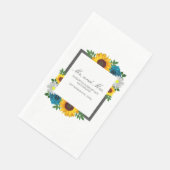 Sonnenblume Rose Daisy Floral Wedding Serviette (Ecke)