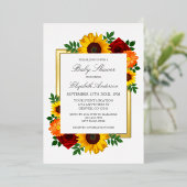 Sonnenblume Rose Herbst Blumendusche Folieneinladung (Stehend vorne)