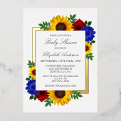 Sonnenblume Rose Herbst Blumendusche Folieneinladung (Vorderseite)