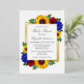 Sonnenblume Rose Herbst Blumendusche Folieneinladung (Stehend vorne)