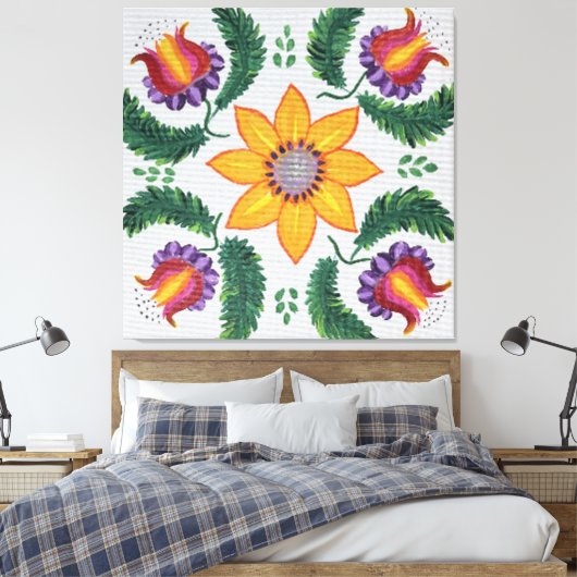 Sonnenblume-Rose Leinwanddruck (Insitu (Schlafzimmer))