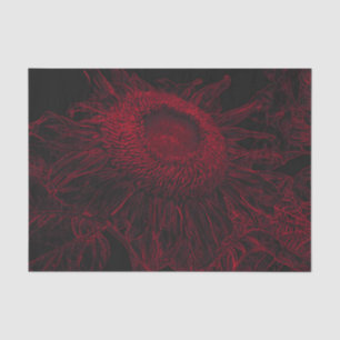Sonnenblume Rot Schwarz Florale Kunst Decoupage Seidenpapier