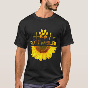 Sonnenblume Rottweiler Dog Heartbeat Hundeshirt T-Shirt