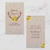 Sonnenblume-Rotwild-Geweih-rustikales Visitenkarte (Vorne/Hinten)