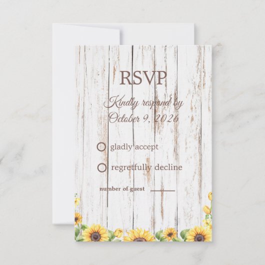 Sonnenblume RSVP Karte (Vorderseite)