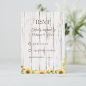 Sonnenblume RSVP Karte (Stehend Vorderseite)