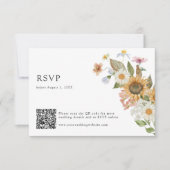 Sonnenblume RSVP QR Code Karte (Vorderseite)