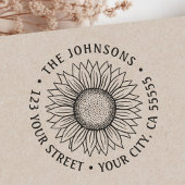 Sonnenblume-Rücksendeadresse Permastempel