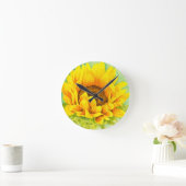 Sonnenblume Runde Wanduhr (Zuhause)