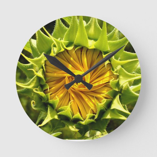 Sonnenblume Runde Wanduhr (Vorderseite)