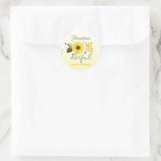 Sonnenblume Runder Aufkleber (Tasche)