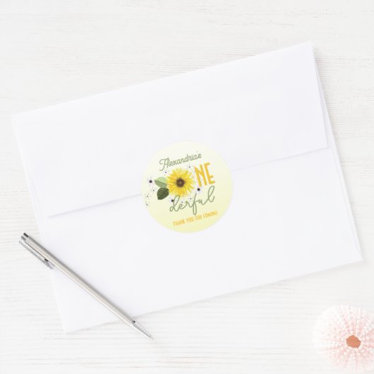 Sonnenblume Runder Aufkleber (Umschlag)