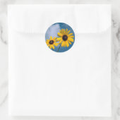 Sonnenblume Runder Aufkleber (Tasche)