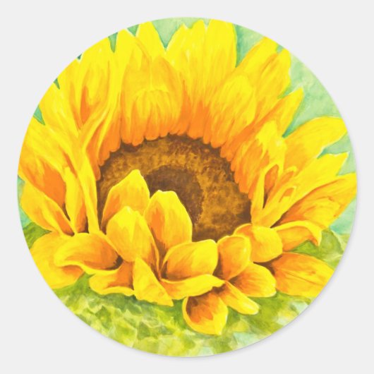 Sonnenblume Runder Aufkleber (Vorderseite)