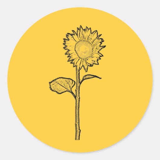 Sonnenblume Runder Aufkleber (Vorderseite)