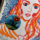 Sonnenblume Runder Aufkleber