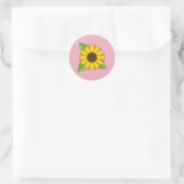 Sonnenblume Runder Aufkleber (Tasche)