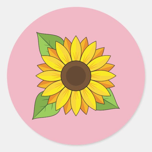 Sonnenblume Runder Aufkleber (Vorderseite)