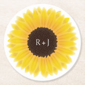 Sonnenblume Runder Pappuntersetzer (Vorderseite)
