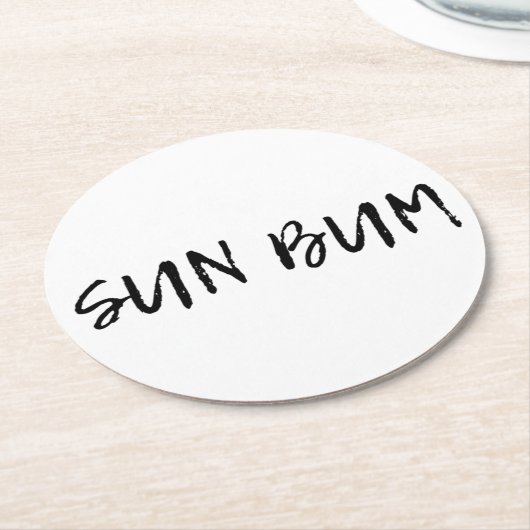 Sonnenblume Runder Pappuntersetzer (Angewinkelt)