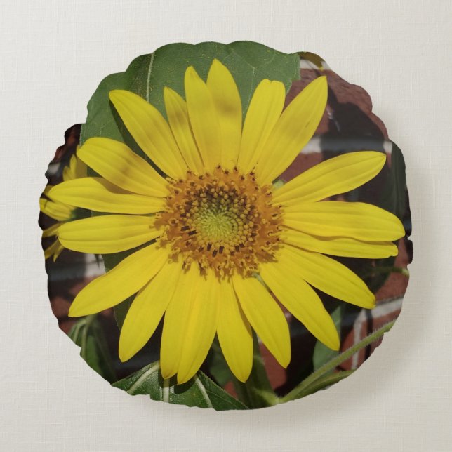 Sonnenblume Rundes Kissen (Vorderseite)