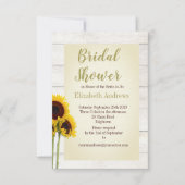 Sonnenblume Rustic Bridal Dusche Einladung (Vorderseite)