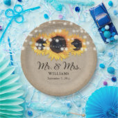 Sonnenblume Rustic Burlap String Lights Hochzeit Pappteller (Party)