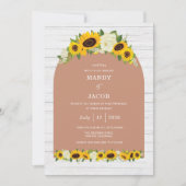 Sonnenblume Rustic Digital Wedding Einladung (Vorderseite)