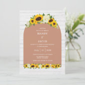 Sonnenblume Rustic Digital Wedding Einladung (Stehend Vorderseite)