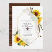Sonnenblume Rustic Geometric Bridesmaids Luncheon Einladung (Vorne/Hinten)