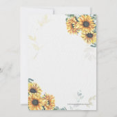 Sonnenblume Rustic Geometric Gold Engagement Party Einladung (Rückseite)