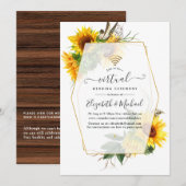 Sonnenblume Rustic Geometric Online Virtual Weddin Einladung (Vorne/Hinten)